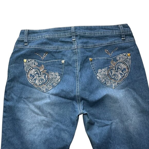 NWT Apple Bottoms Jeans Size‎ 9/10 Skinny Leg Crystal Pockets Vintage  Y2K - Picture 8 of 11